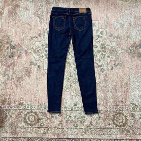 True Religion Halle Mid-Rise Skinny Dark Wash Jeans Women's Size 27 - Picture 8 of 8
